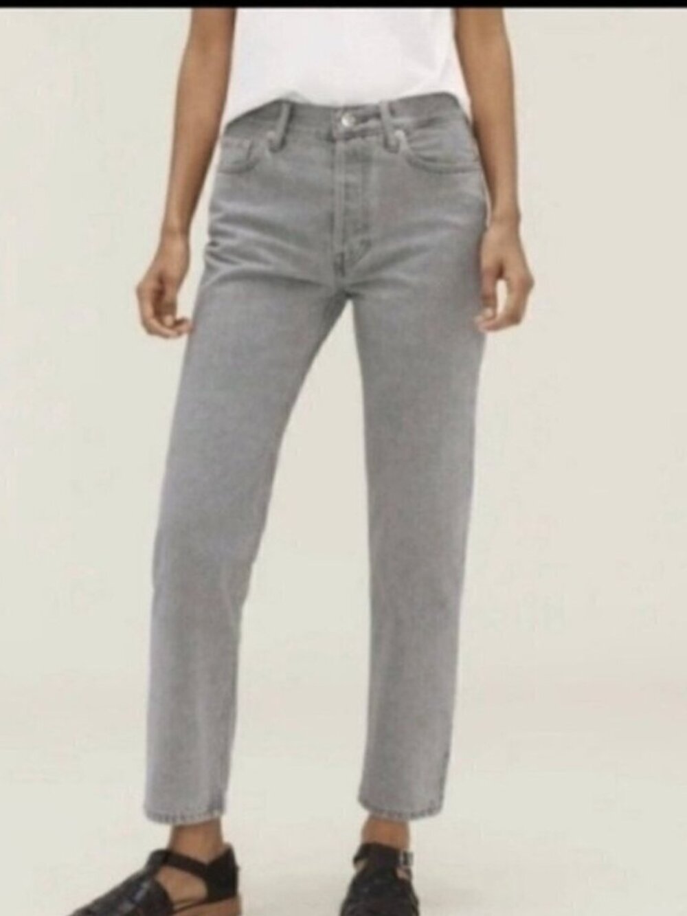 Everlane The Relaxed Straight leg Fit Organic Cotton rIGID denim jeans grey 26